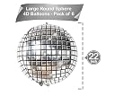 FI - FLICK IN 6pcs Retro Disco Theme Decorations Ball Balloons for Party Décor Party Decorations for 70s 80s 90s Themed (Pack Of 6, Silver) gallery image