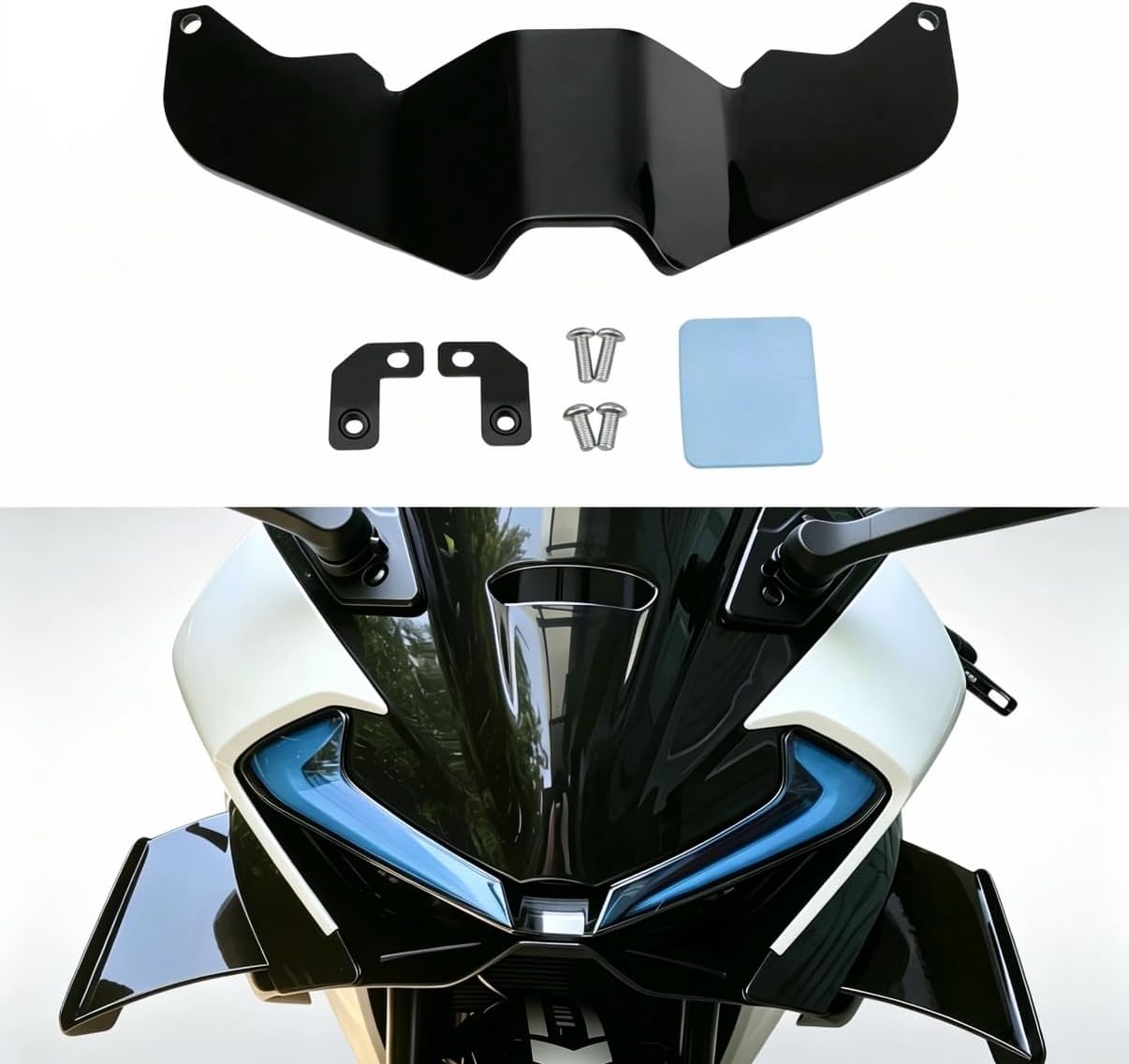 Motorcycle Front Lower Spoiler Wing Winglet Headlight Fairing Compatible with CFMOTO 675SS 2025 2026,Especially Designed,Racing Style,Directly Installation,Anti-Scratch,CFMOTO 675SS Accessories