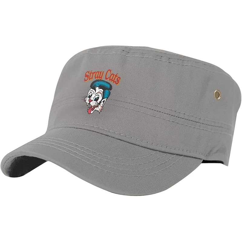 メンズ アニメショート ワークキャップ ストレイ キャッツ キャップ Flat Cap メンズ レディース フラットトップ コットン 調整可能 男女兼用 アーミーキャップ ゴルフ帽子 スポーツ帽子 無地 屋外作業 農作業 アウトドア 登山 釣り 大きいサイズ 春 夏 秋 冬 Kmuq11l84o