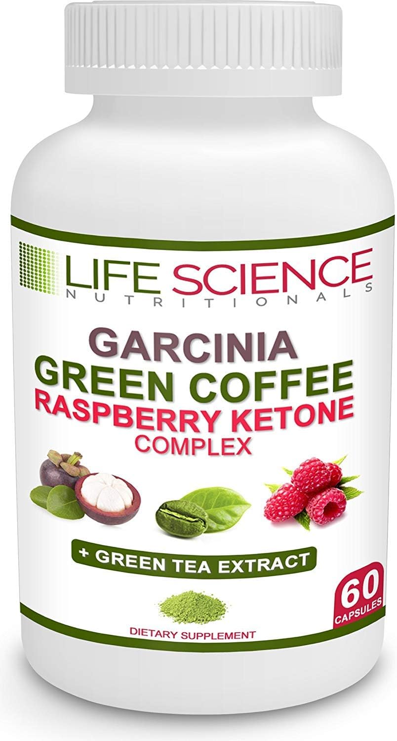 The Original 4-in-1 Garcinia Cambogia, Green Coffee Bean, Raspberry Ketones & Green Tea Extract 1300mg Dr. Recommended for Fat Burn, Weight Loss & Appetite Suppressant (60 Caps, 4 oz)