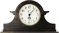 OCEST Vintage Farmhouse Mantel Clock 13x7 Inch Silent Quartz Napoleon Hat Gilt Finish Walnut Brown Desk Shelf Decor