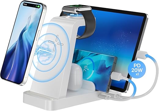 5 in 1 Caricatore Wireless Stazione, YSYFAD Caricabatterie Wireless Induttiva...