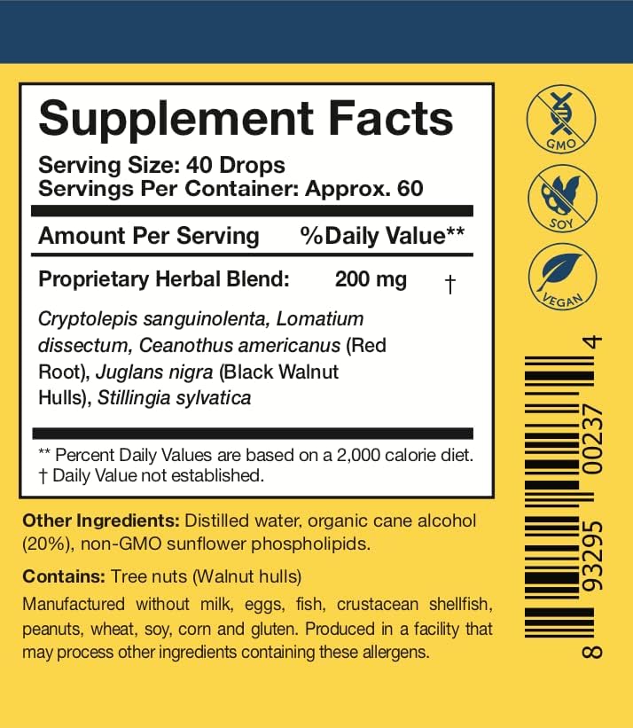Researched Nutritionals Crypto-Plus - Targeted Microbial & Immune Support Formula with Red Root, Black Walnut Extract and Phospholipid Delivery for Maximum Nutrient Absorption (4 Fl Oz) - Image 6