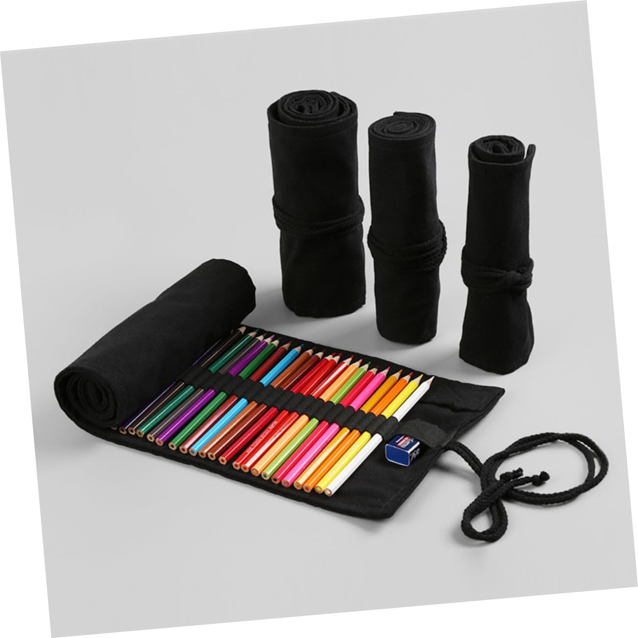 Didiseaon 3 Pezzi Portamatite Con Rotelle Custodia Portamatite In Tela Colorata Chic Astuccio Con Capacità Avvolgibile In Tela Custodia Per Matita In Speciale Scatola Per