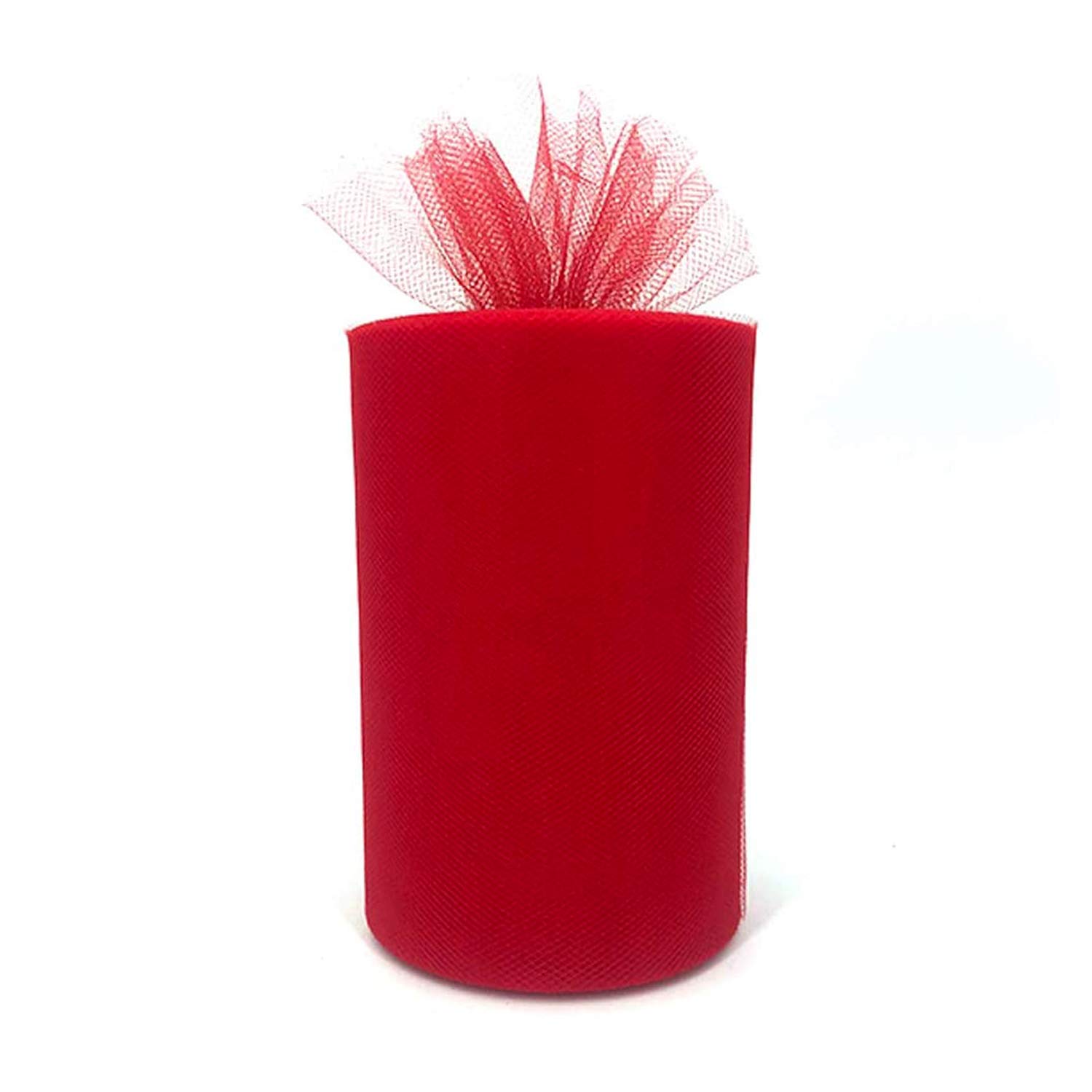 (Red) - Tulle Fabric Rolls 15cm by 100 Yards (90m) Tulle Spool for Wedding Party Decorations Gift Bow Craft Tutu Skirt (Red)