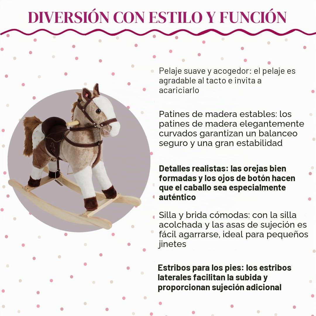 Bayer Chic 2000 405 07 - Caballo balancín con Sonido, marrón Claro, 75 x 30 x 71 cm, marrón