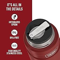 Vista 46 de THERMOS Stainless King Tarro de alimentos aislado al vacío con cuchara, 16 onzas, verde militar