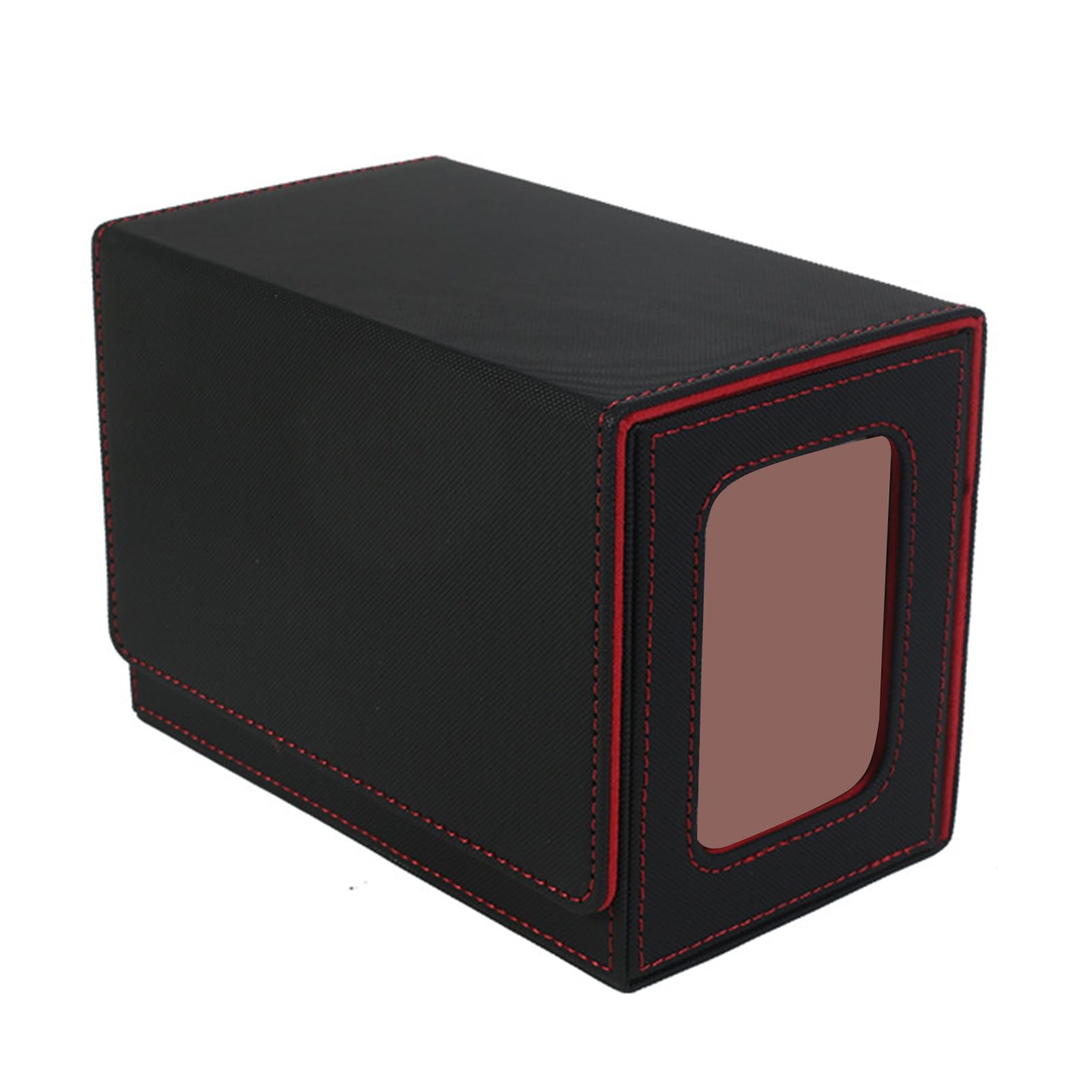 Caja de almacenamiento de tarjetas de gran capacidad, resistente a los golpes, diseño de boca ancha, cierre magnético de fácil acceso, color rojo