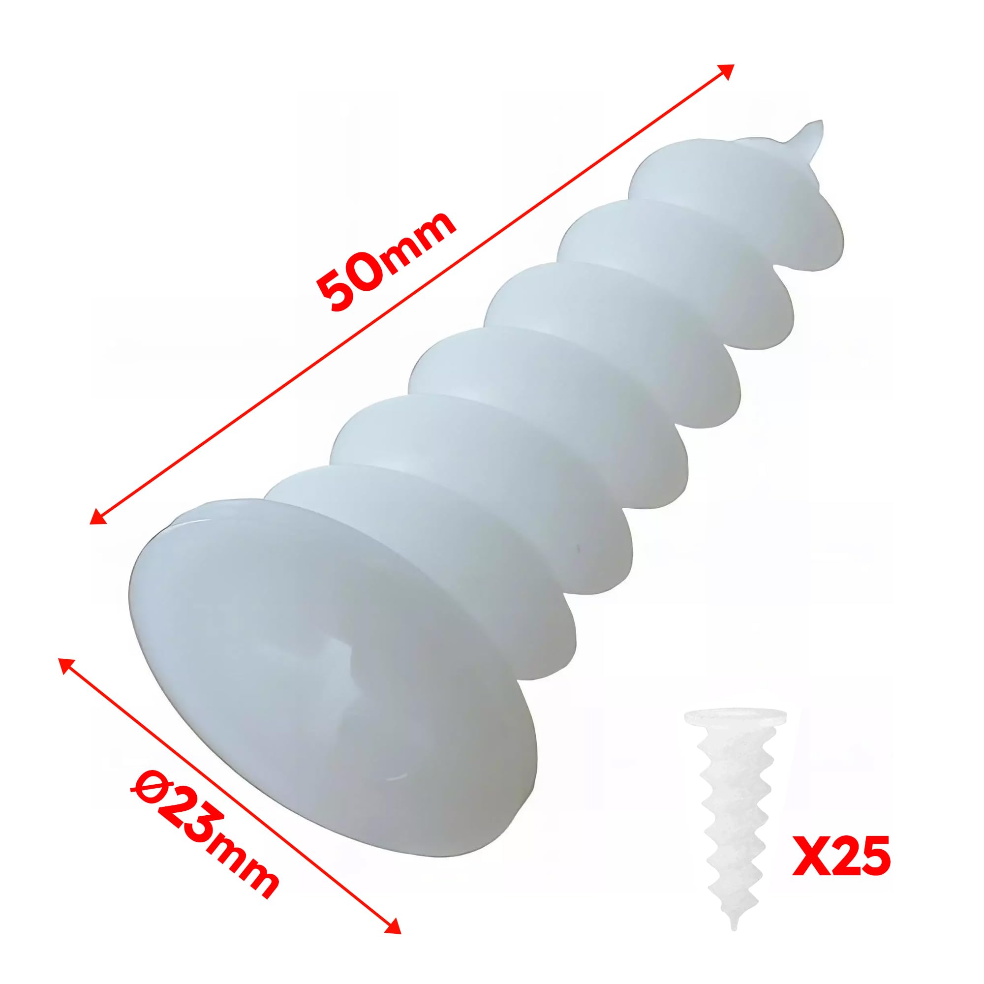 ING Fixations I.N.G. - 25 Chevilles pour fixation directe dans les isolants polystyrène D. 23 x 50 mm Embout PH3