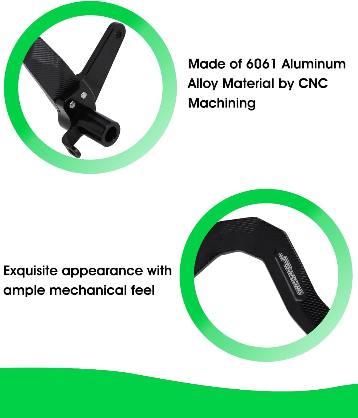 JFG RACING Brake Pedal Foot Lever for KLX110,Folding Dirt Bike Rear Brake CNC Forging Aluminum Alloy for KLX 110/KLX110L 2010-2023 Green