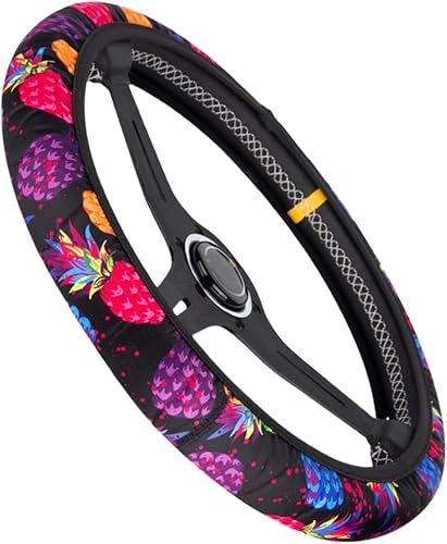 Fundas YR 2 para volante bonita y a la moda patrón para volante de automóvil accesorios para automóvil fácil de instalar ajuste universal para mujer