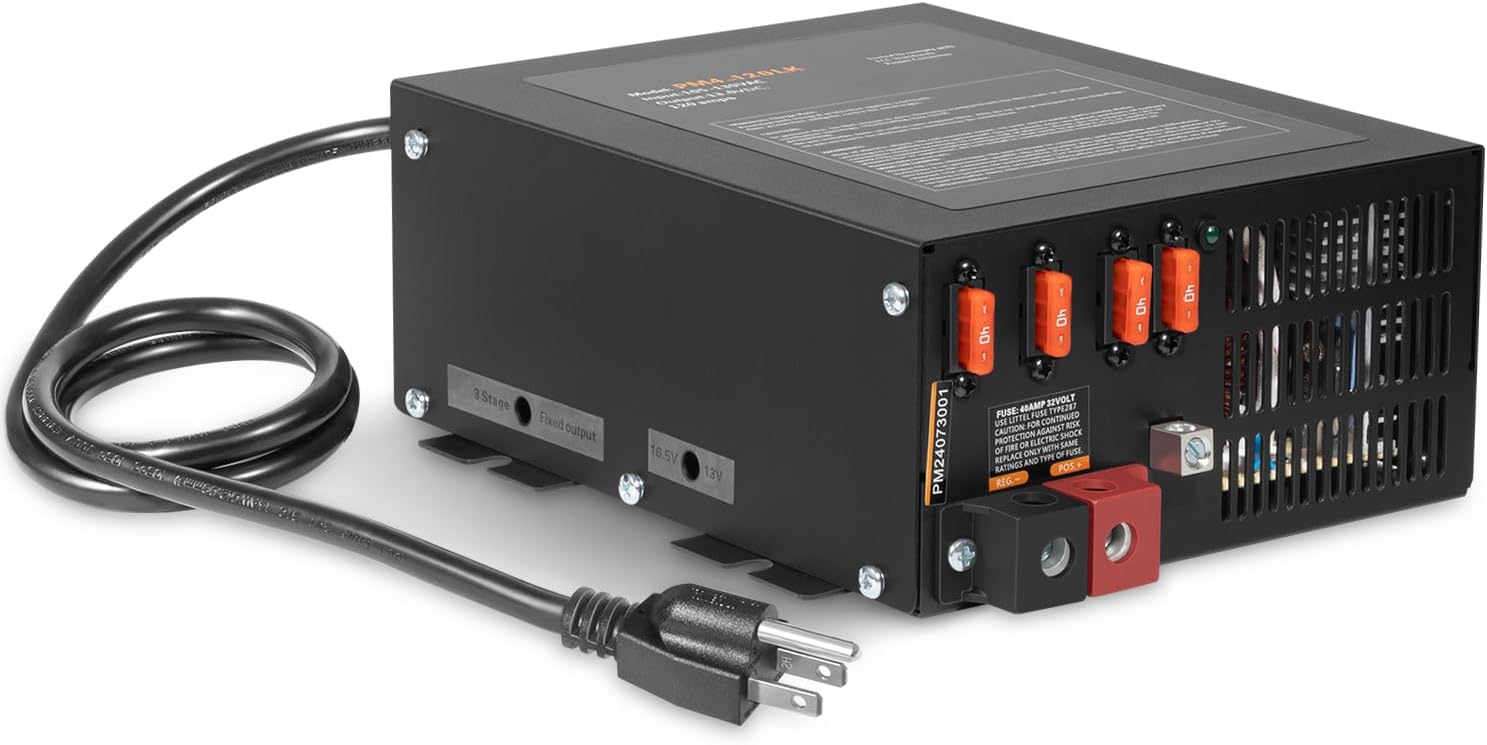 RV Converter 120 Amp | RV Power Converter & Battery Charger | 4-Stage Smart Charging | 120VAC to 12VDC | Compatible with Lead-Acid & Lithium Batteries