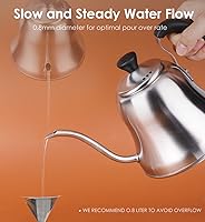 Vista 3 de Hervidor de café para estufa, hervidor de cuello de cisne premium, tetera para verter café y té, tetera de estufa, calentador de agua caliente