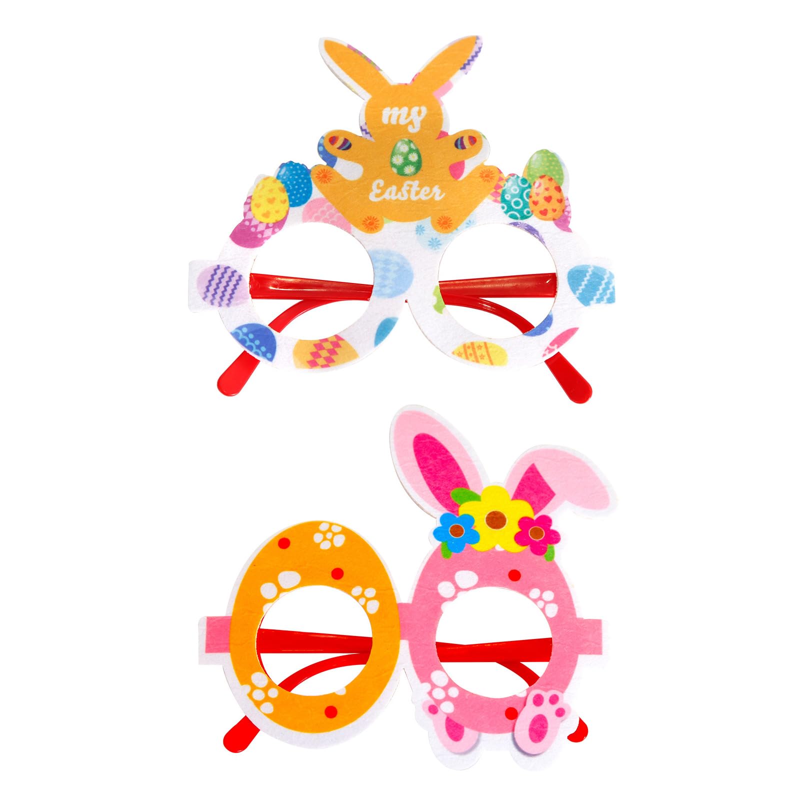Jazuaiao Bright Easters Theme Glasses Frames Easters Celebration Glasses Frames Party Accessory Suitable for Kids and Adults Festival Eye