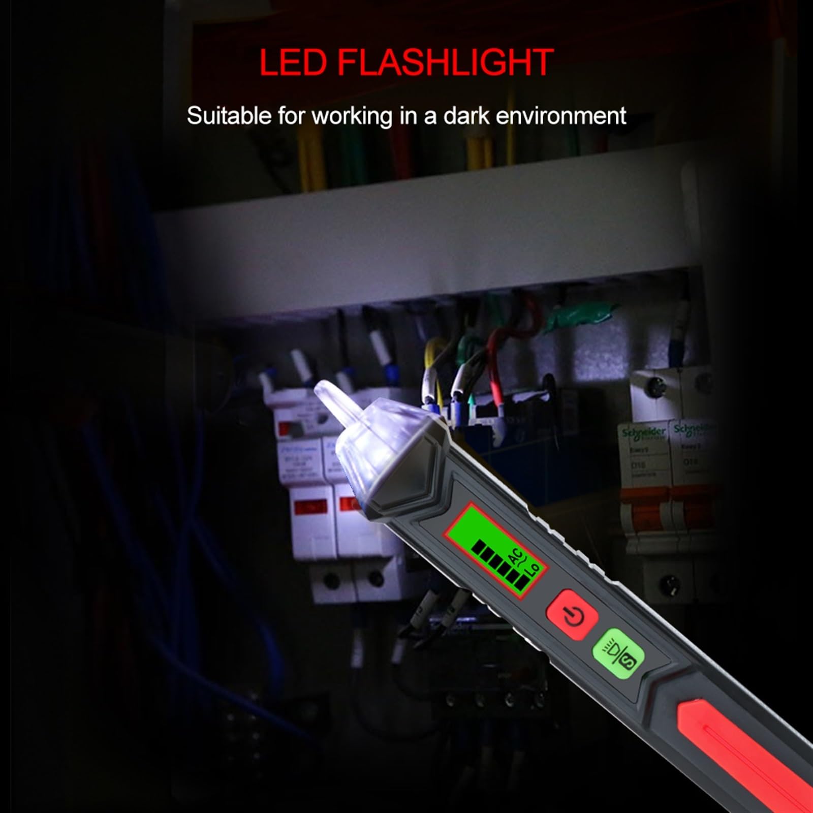 Detector de Voltaje CA sin Contacto, medidor, bolígrafo probador Inteligente, Sensor Corriente 12-1000 V, lápiz Prueba(Gd116a)