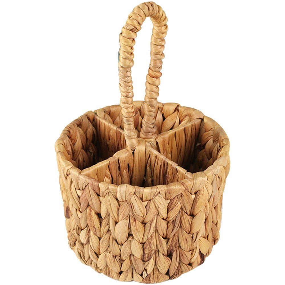 Panier de rangement en osier de couverts tressé main de haute qualité