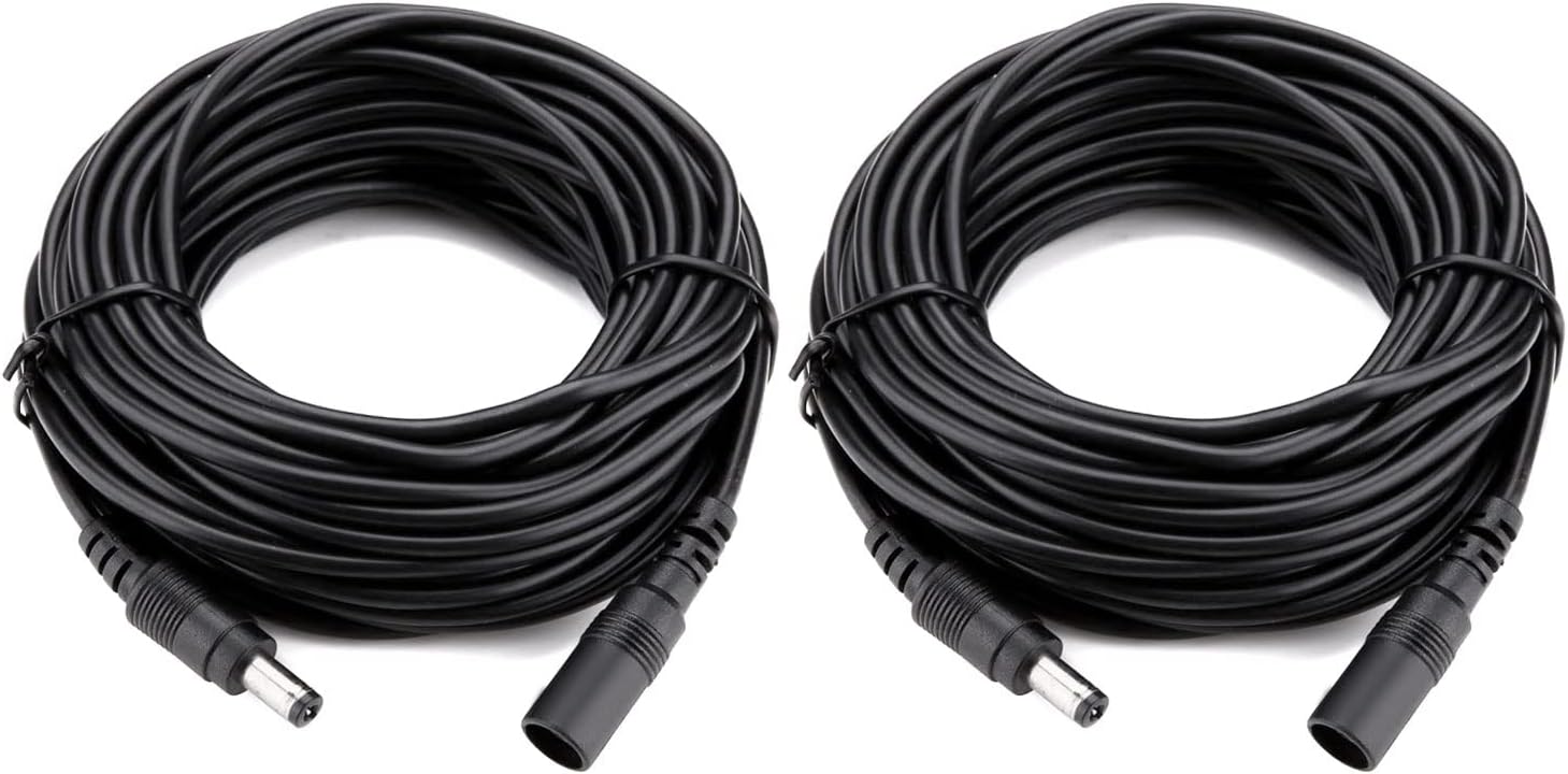 2PCS 33FT(10m) 12V DC Power Extension Cable 2.1mm x 5.5mm