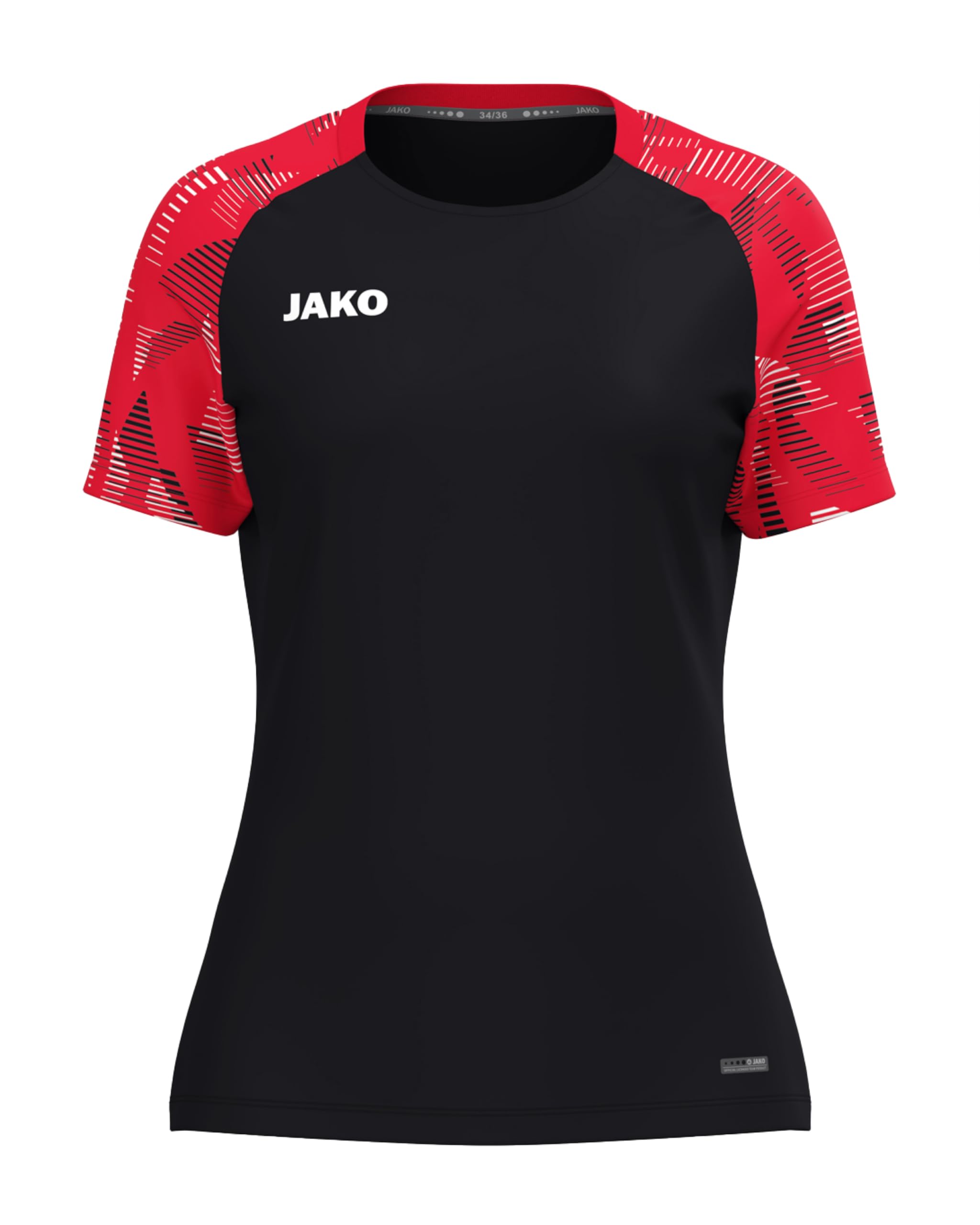 JAKO Damen T-Shirt Sonic, schwarz/rot, 34/36