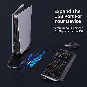 USB Splitter, USB Y Splitter Dual USB 2.0 Charger Cable 1 Male to 2 Female Power Cord Extension Hub Adapter Replacement for Car/Laptop/LED etc