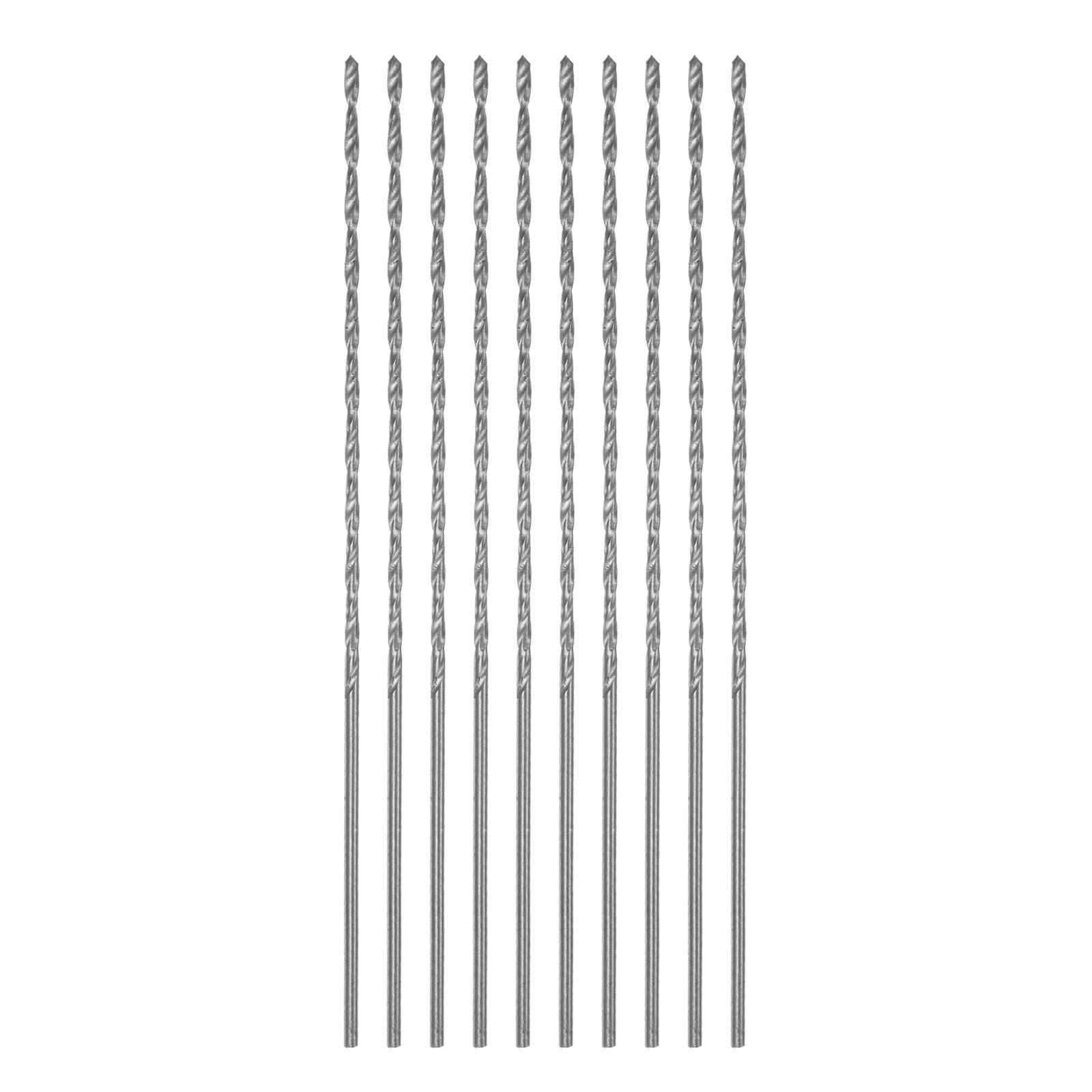 HARFINGTON 10pcs Extra Long Drill Bits, 1.5mm HSS Drill Bit with High Speed Steel Straight Shank 100mm Length for Metal Woodwork Plastic Aluminum Alloy-picture-31