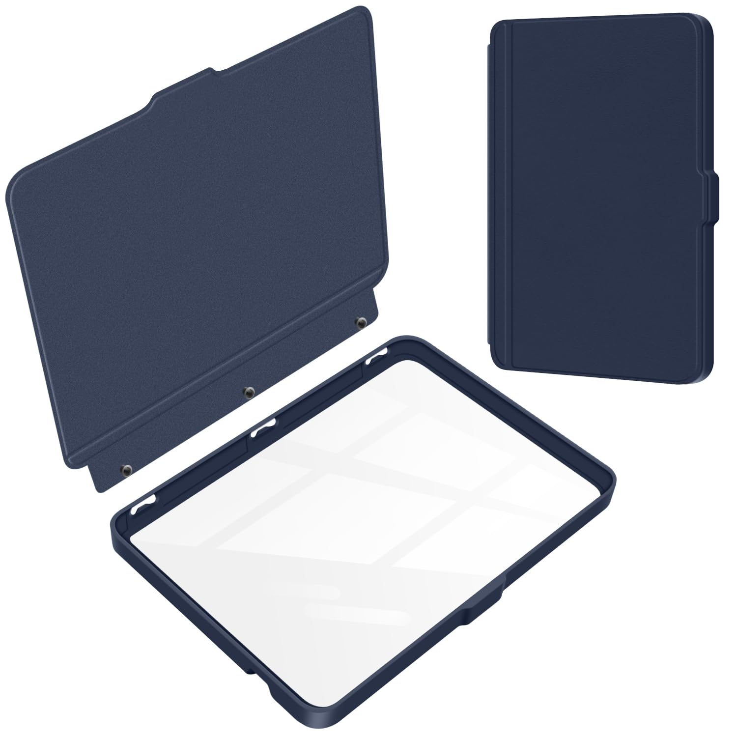 Split Folio Detachable Protective Case for 7" Kobo Libra Colour 2024 Released, Ultra Clear Transparent Back Cover Light Shell, Auto Sleep and Wake, Dark Green — view 22