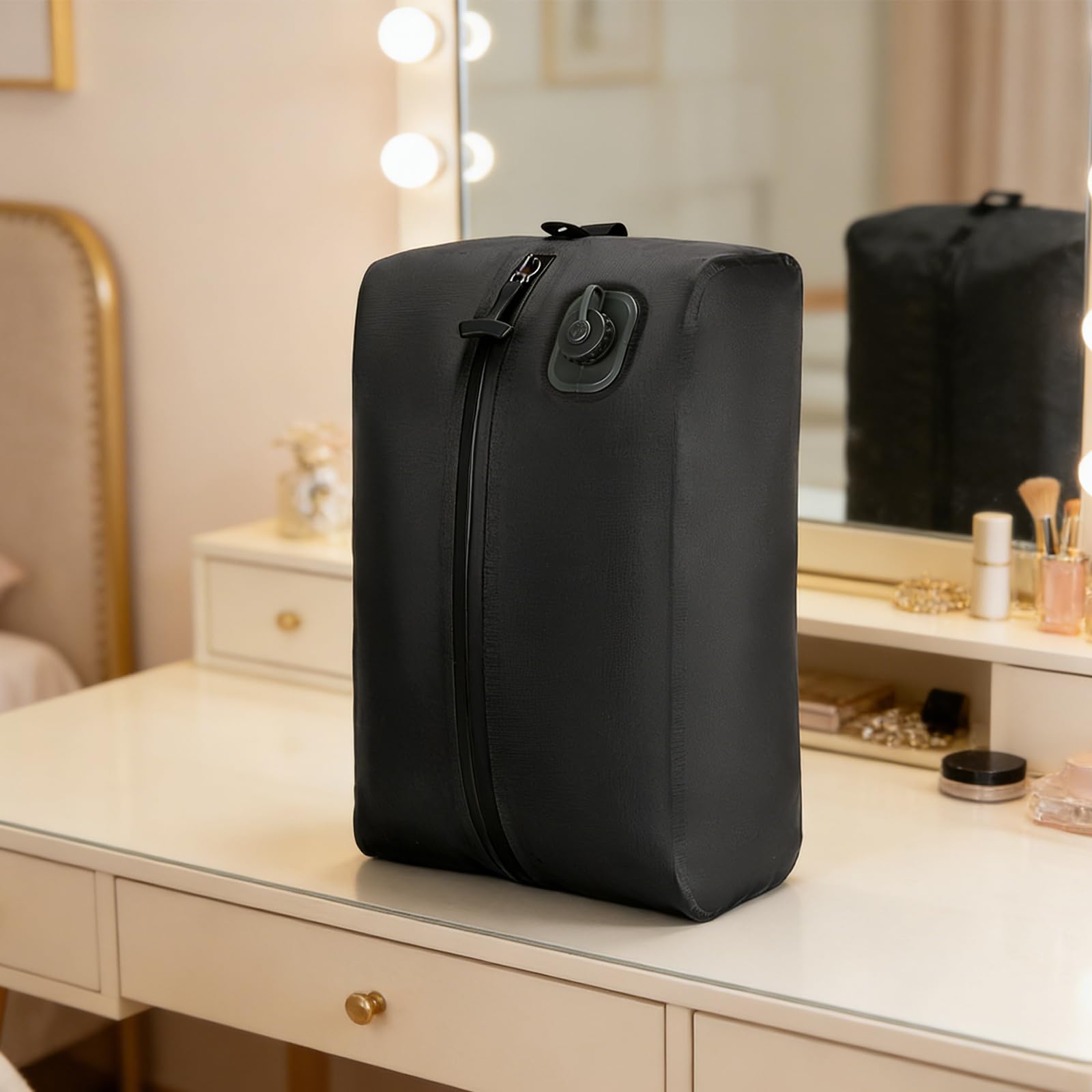 Automatyczna torba próżniowa One-Touch z wbudowaną pompką, worek próżniowy 22 l, wodoodporne torby oszczędzające miejsce, na ubrania, walizki podróżne i kemping (czarny)