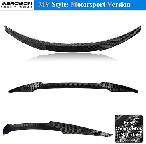 Miniatura 4 de AeroBon Alerón de maletero de fibra de carbono real compatible con alerón BMW F82 M4 Coupé 2015-2020 (estilo MV)