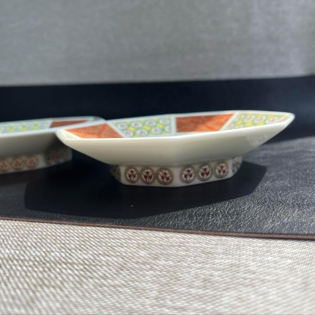 幸楽窯 錦花小紋 銘々皿 5枚 八角皿 ※海外発送の