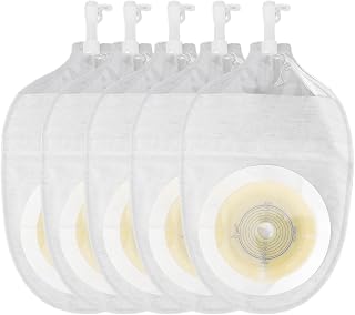 5 Sacos de Colostomia, Bolsas Drenáveis de Uma Peça, Evitam Refluxo, Controle de Odor, Saco de Urostomia Com Válvula de Interruptor Confiável para Colostomia, Ileostomia,