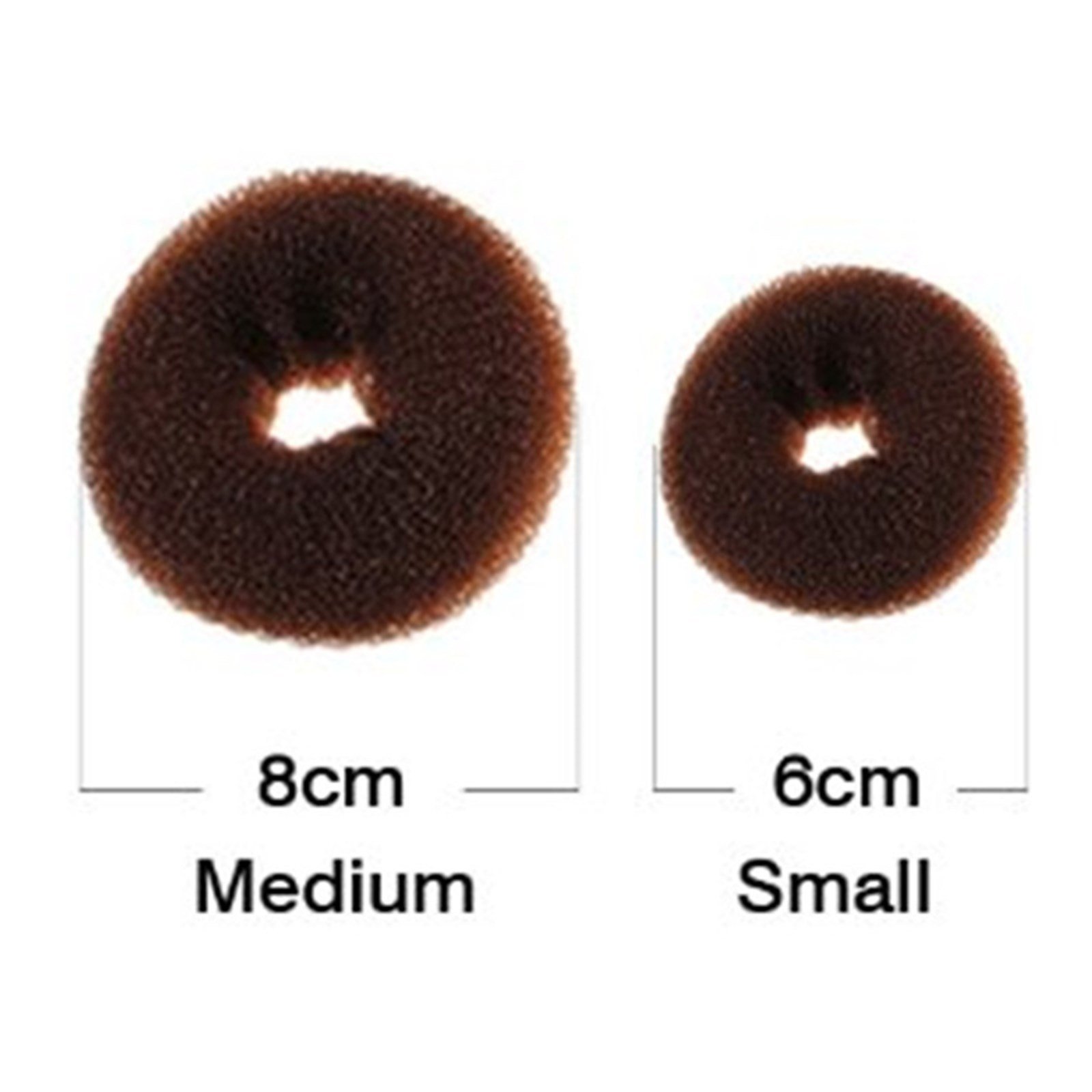 Children Kids Girls Ballet Dance Hair Bun Donut Ring Shaper Hair Styler Maker Doughnut Former Sponge PACK OF 2 SIZES Small & Medium (Brown)