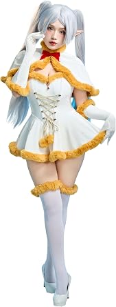 Mobbunny Anime Derivative Cosplay Costume Women Christmas Fluffy Dress with Cape and Socks Elf Magical Girls Outfit