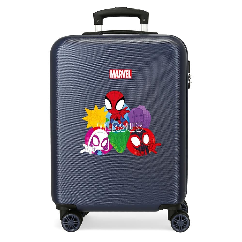Marvel Joumma Spidey Versus Walizka kabinowa, niebieska, 38 x 55 x 20 cm, sztywna, ABS, boczne zapięcie szyfrowe, 35 l, 2 kg, 4 podwójne koła, bagaż podręczny, niebieska, walizka kabinowa, niebieski,