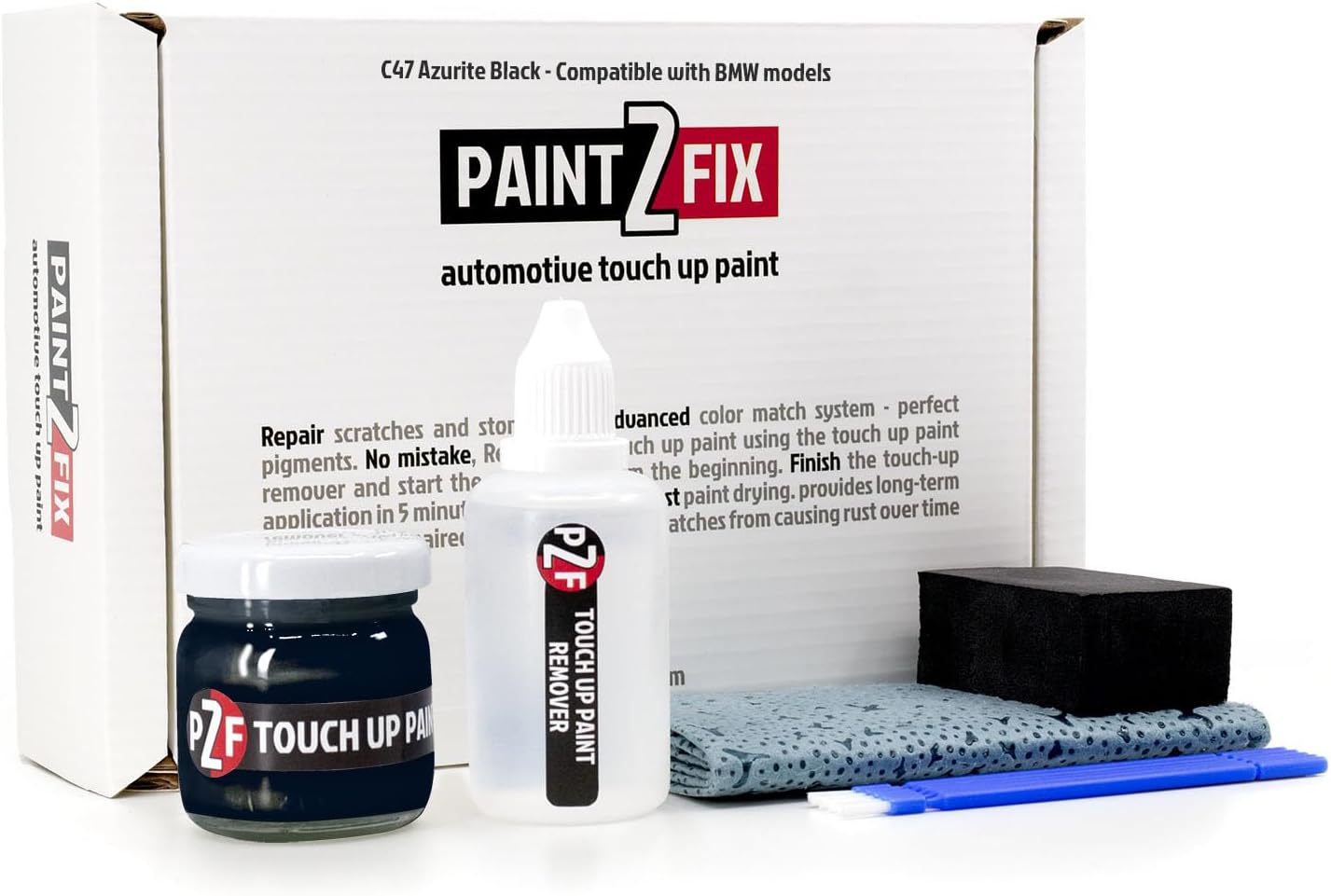 C47 Azurite Black | Azuritschwarz Touch-Up Paint & Scratch Repair Kit for BMW Models - 0.84 fl oz (25ml)