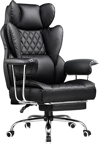 COMHOMA Big and Tall Office Chair, High Back Leather Gaming