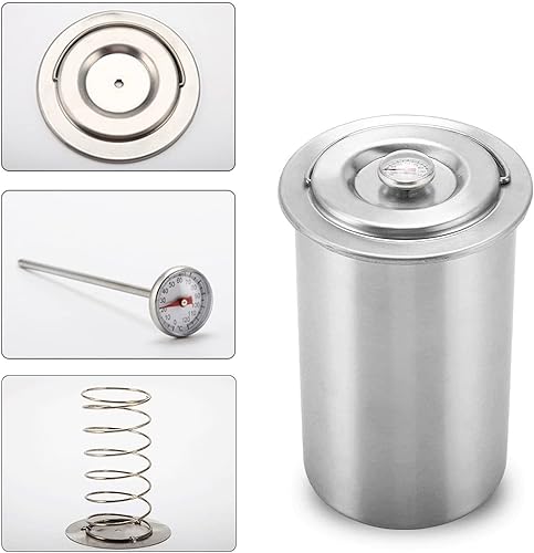 Miniatura 4 de Máquina de prensa de jamón, máquina de prensa de carne de acero inoxidable de forma redonda para hacer carne casera saludable con termómetro y