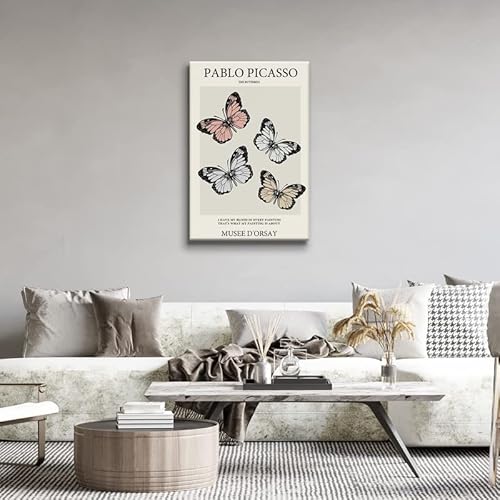 Qizee Pablo Picasso Poster Wall Art Decor Modern Wall Art Prints Contemporary Wall Art - Butterfly Picture For Living Room, Bedroom Wall Decor 12X18 Inch Unframed #TOP5