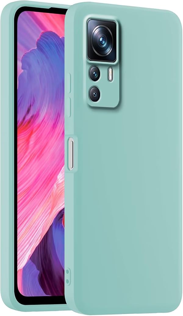 Funda de silicona colorida para teléfono, adecuada para Xiaomi MI 12T Pro (6.67") - Cian claro