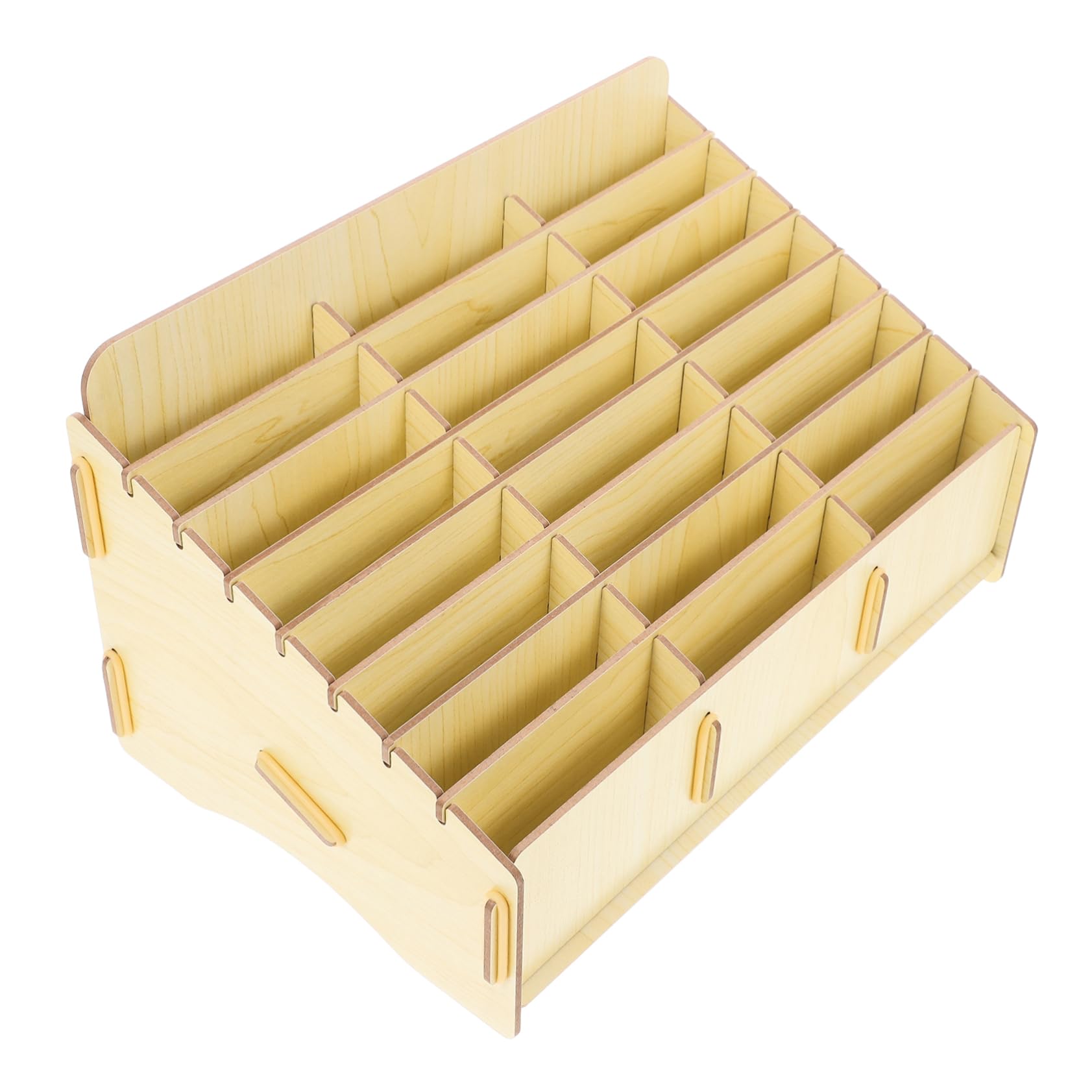Organiseur de téléphone portable en bois pour bureau à compartiments