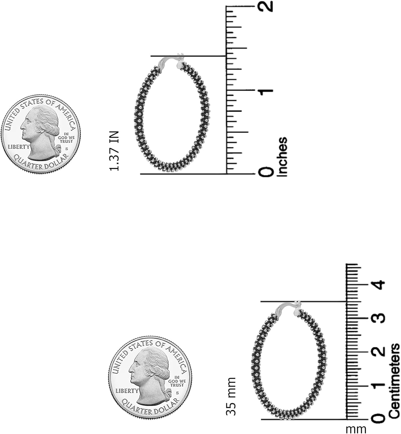 LeCalla 925 Sterling Silver Chunky Hoop Earrings for Jewelry Gifts | Hypoallergenic Medium & Large Click-Top Italian Earring Hoops for Women - Image 5