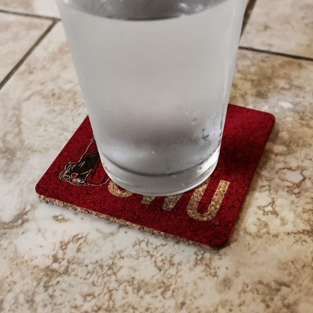 Ohio Wesleyan University Primary Logo Low Profile Novelty Cork Coaster Set - Image 2