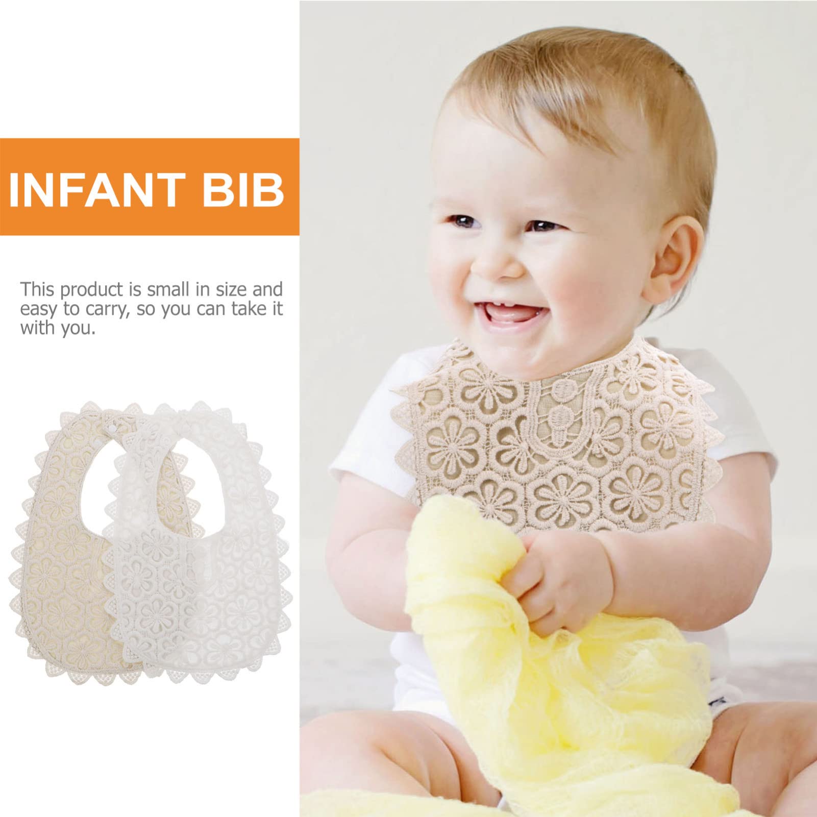Toyvian 6stücke Lätzchen Aus Baumwolle Mit Verstellbarem Knopf Elegantes Spitzen-design Fütterungs Und Sabberlätzchen Für Neugeborene