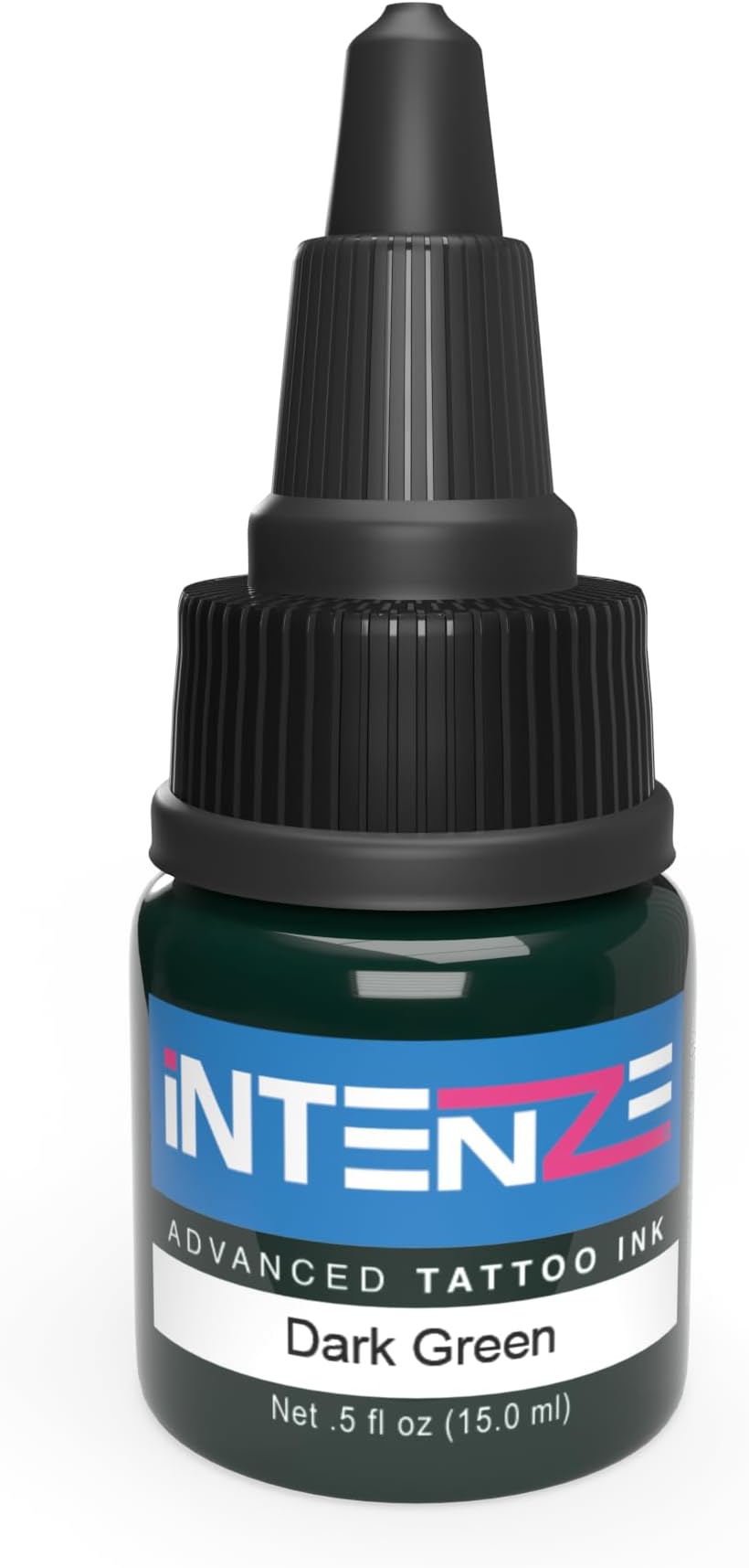 Intenze Dark Green Tattoo Ink 1/2 oz with Excellent Long-Lasting Opacity, Made in USA, Exceptional Skin Coverage, Sterilized and Direct from the Manufacturer