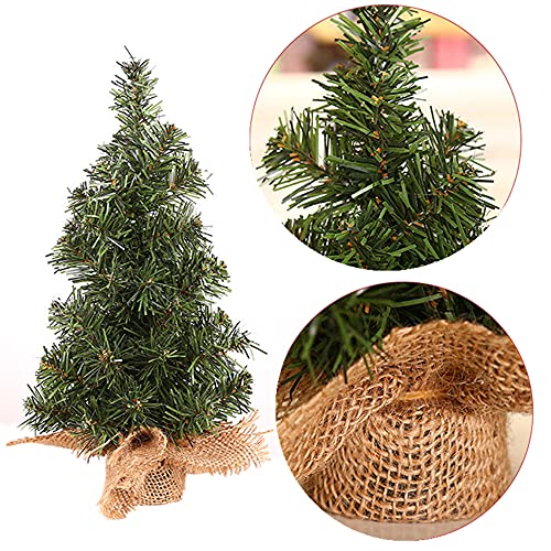 Jylucky 4 Pack Tabletop Mini , 7.87" / 11.81" Artificial, Miniature Pine Christmas Tree With Linen Base Perfect For Christmas Decorations, Home, Kitchen, Dining Table #TOP2