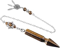 Vista 11 de Rockcloud Péndulo colgante de piedra de cristal en forma de flecha para radiestesia adivinación chakras reiki meditación curativa, amatista