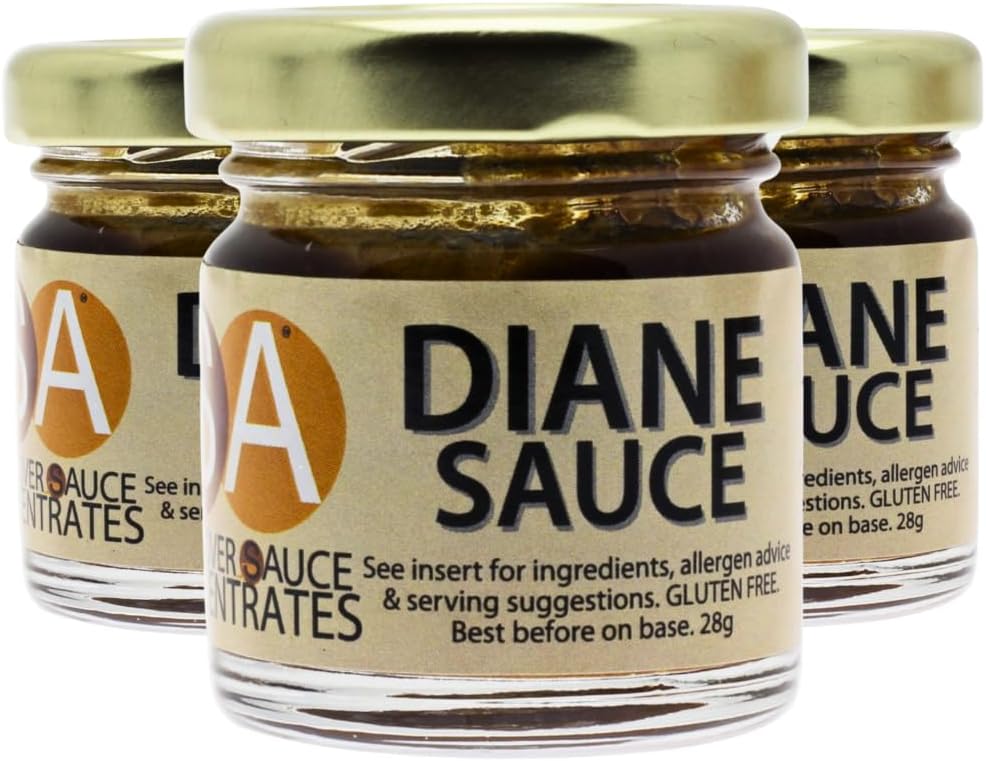 Diane Cooking Sauce with Dijon Mustard & Brandy (3 Jars x 28g) | Steak Diane Concentrate | Just Add Cream or Crème Fraîche | Marinade, Rub or Stir-Fry, Gluten-Free by SA Sauces