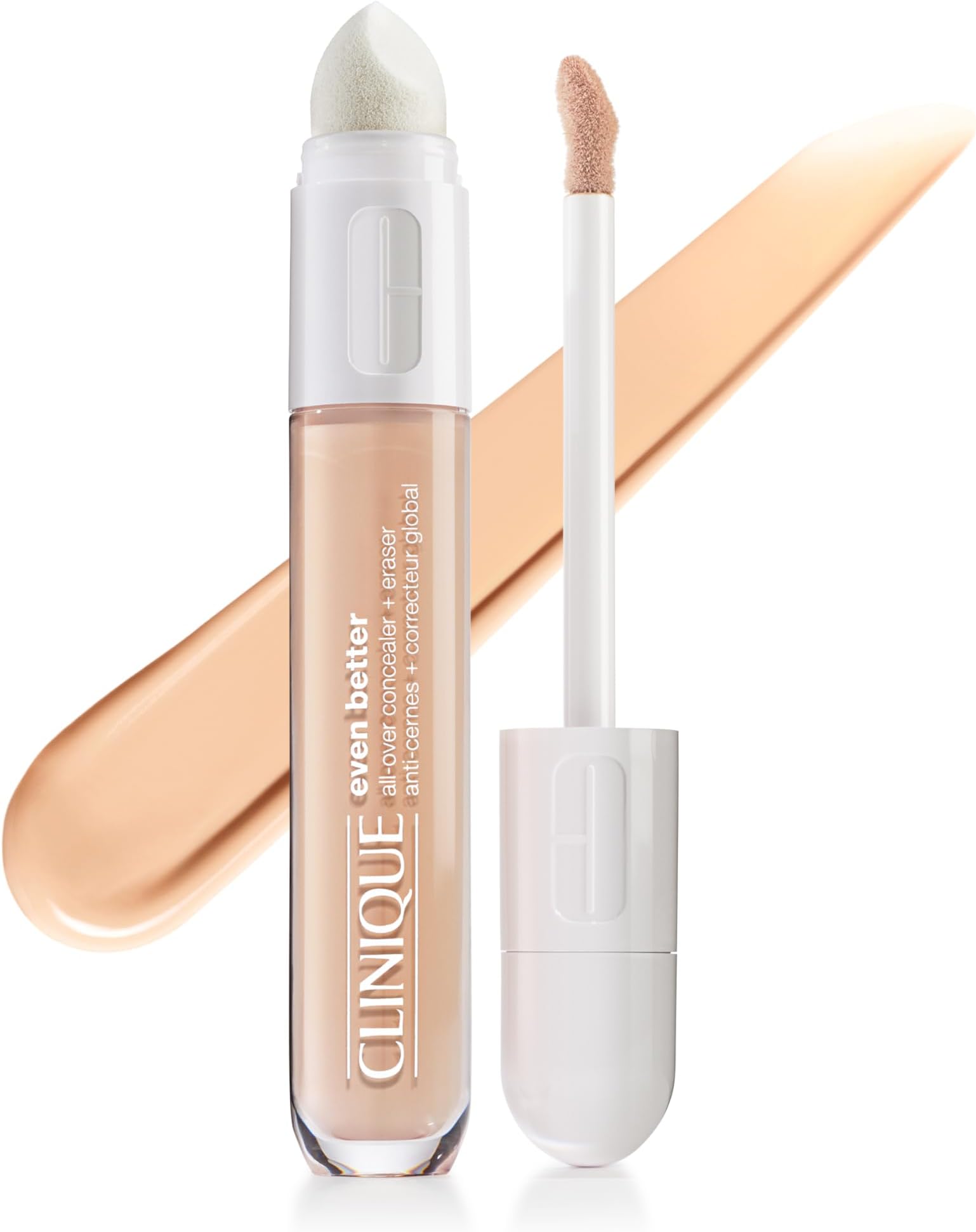 Clinique Even Better All-Over Full Coverage Concealer + Eraser Makeup For Dark Undereye Circles | With Hyaluronic Acid + Caffeine | Hydrating, Brightening + Depuffing