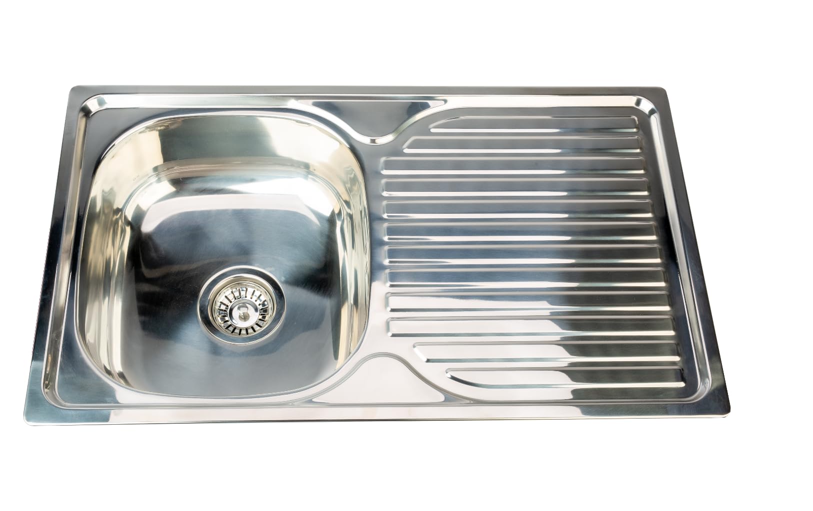 AZERODESIGN-Fregadero Cocina- Fregadero Cocina 1 Seno-Fregadero-Fregadero con Escurridor-Fregadero de Acero Inoxidable-Incluye Accesorios para su Instalación-Medida Total Largo 80cm x Ancho 48 cm