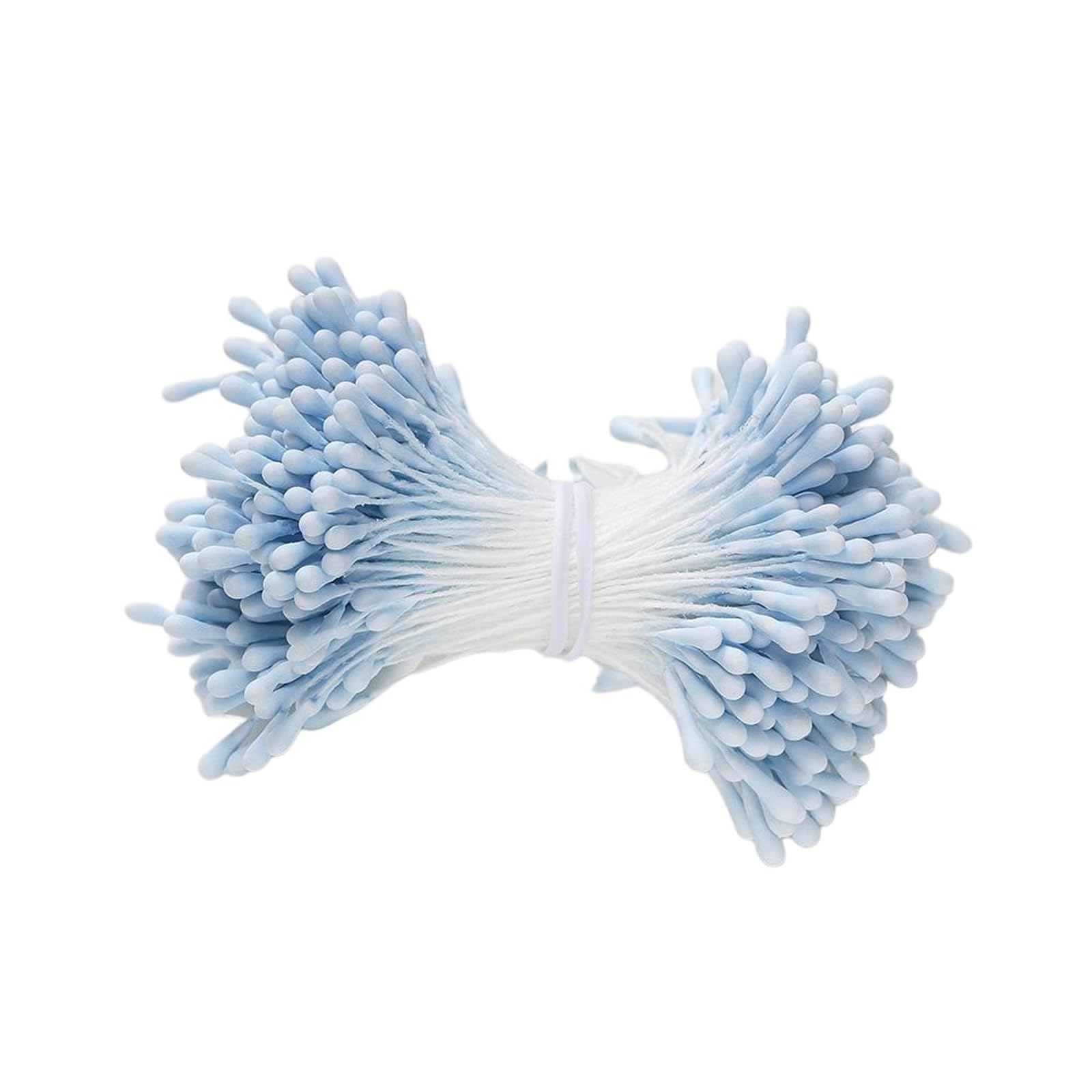 Aoktorkit Light Blue Matte Artificial Flower Stamens, 2mm Mini Double Heads Flower Stamen for DIY Craft Floral Making, About 400Pcs