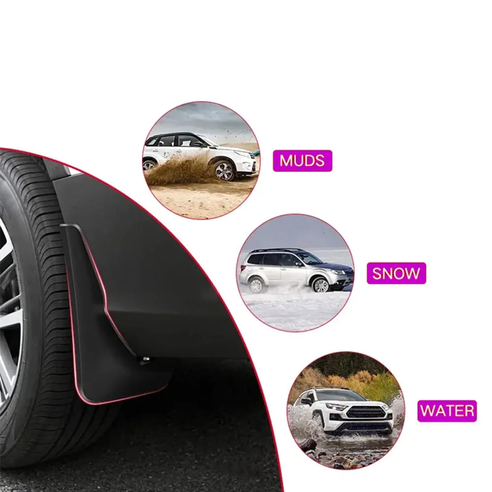 Chlapacze dla VW Golf 7/7.5 2013-2018, 4-częściowy przedni błotnik samochodowy z tylnym błotnikiem osłona przeciwbryzgowa z klipsami