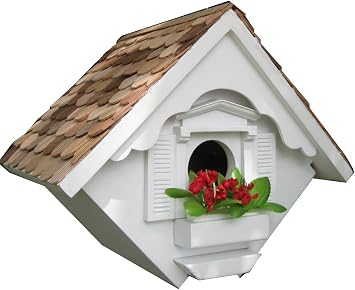 Home Bazaar Hand-made Little Wren White Bird House - Hanging Bird House - Home Decor